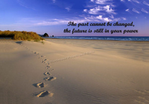 Beautiful Beach Past and Future Quote Canvas Wall Art