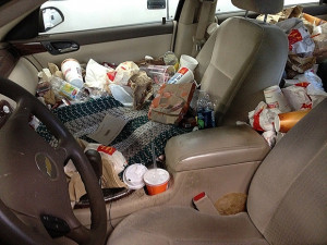 Leave trash inside my car: rude