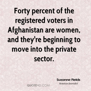 Forty percent of the registered voters in Afghanistan are women, and ...