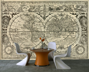 Peel and stick photo wall mural, decor wallpapers old world map Art ...