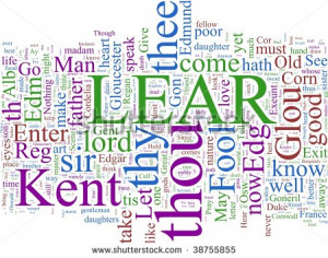 word cloud based on Shakespeare's King Lear - stock photo