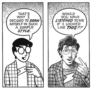 Scott McCloud and his Author Avatar demonstrate the No Cartoon Fish ...