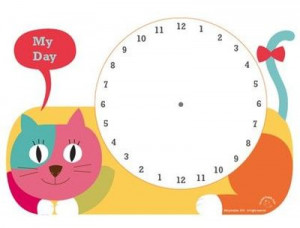 cute daily planner or clock worksheet for kids