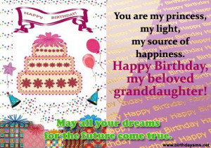 Lovely Birthday Wishes for Granddaughter