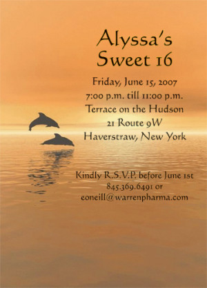 Sweet Sixteen Party Invitation - Flat Card, Style sw16-64