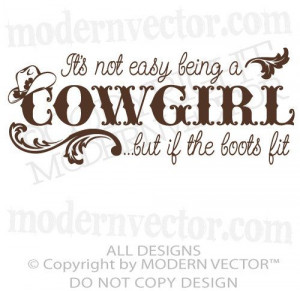 ts not easy being a Cowgirl Quote Vinyl Wall by ModernVector, $8.56
