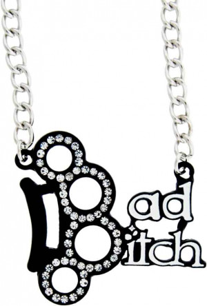 ... COSTUME JEWELRY :: NECKLACES :: BRASS KNUCKLE BAD BITCH NECKLACE