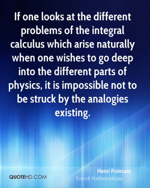 ... different parts of physics, it is impossible not to be struck by the