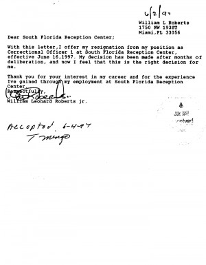 1997 resignation letter ,