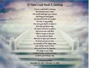 Memorial Personalized Poem Loss of Mother, Daughter, Wife, Father
