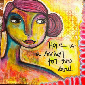 hope anchor original mixed media painting by catinajanearts, $87.00