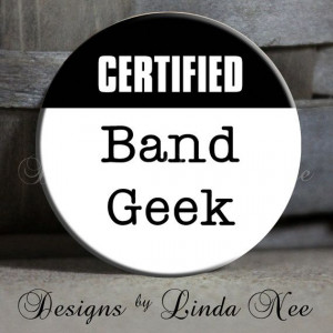 Marching Band Saxophone Sayings Certified band geek white-