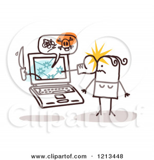 ... Stick-People-Woman-Being-A-Victim-Of-Cyber-Bullying-Royalty-Free