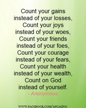 Count your blessings...