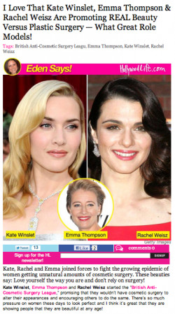 Kate Winslet Founded “Anti-Cosmetic Surgery League”?