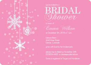 Blushing Bride Pink Winter Bridal Shower Invitation