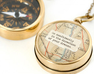 Working Map Compass Necklace - Go Confidently in the Direction of Your ...