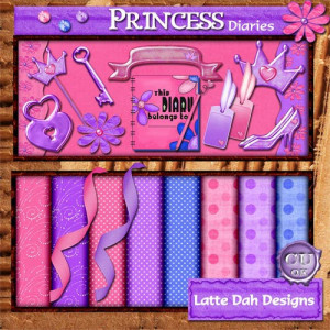 Princess Diaries - Digital Scrapbooking Kit and Digital Papers ...