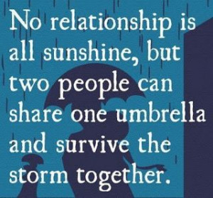 Positive Inspirational Quotes: No relationship is all sunshine...