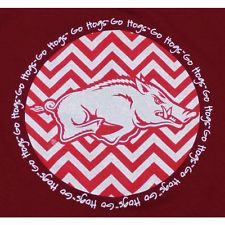 Arkansas Razorbacks T-Shirt - Chevron Pattern With Logo Tee - Go Hogs
