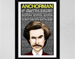 Anchorman Poster // Will Ferrell -- Ron Burgundy // Quotes ...