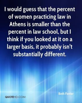 of women practicing law in Athens is smaller than the percent in law ...