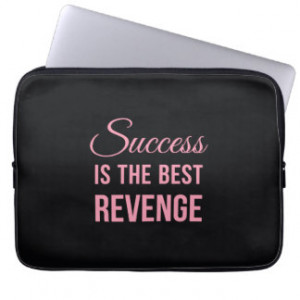 Success Best Revenge Funny Quote Black Pink Computer Sleeves