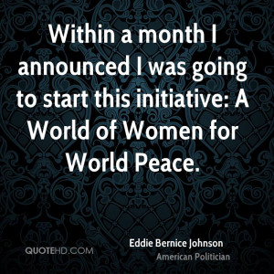 Eddie Bernice Johnson Peace Quotes