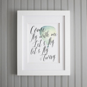 Come Fly With Me, Hot Air Balloon Love Poster and Print, Home and Love ...