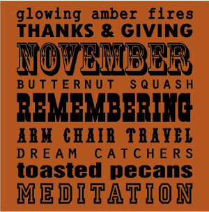 November Sayings Subway Art...