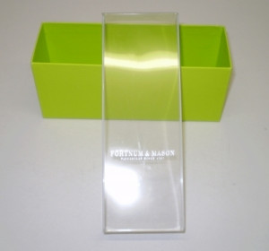 rectangular chocolate box with clear lid