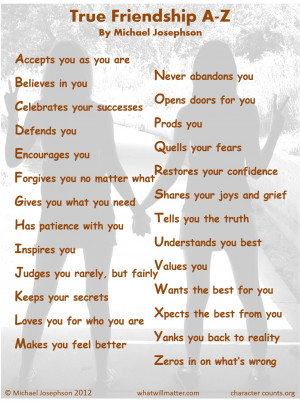 Post image for POSTER & QUOTE: True Friendship A-Z by Michael ...
