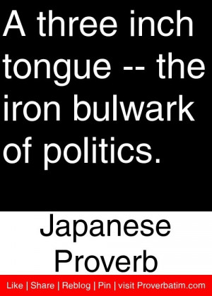 ... the iron bulwark of politics. - Japanese Proverb #proverbs #quotes