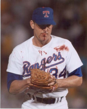 Nolan Ryan, now pitching for the Texas Rangers.
