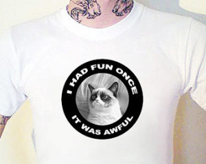 GRUMPY CAT I Had Fun Once. It Was A wful T-Shirt meme WTF Funny viral