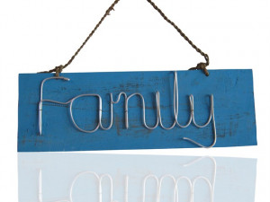 FAMILY Wooden Quote Sign with Wire Word