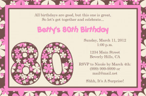 80th birthday invitations free template