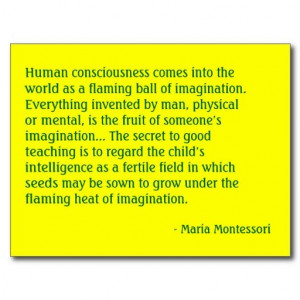 Maria Montessori Quotes | Maria Montessori Quote No. 4 Post Card from ...