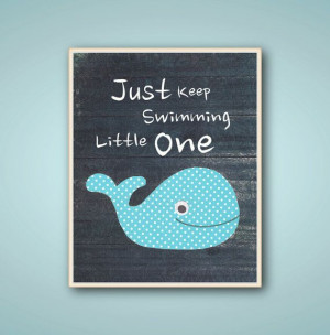 Whale bathroom nursery art - Kids art Boys room decor - quote Just ...