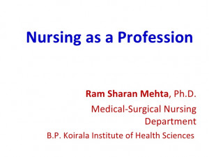 Nursing as a profession