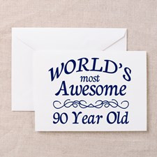 Awesome 90 Year Old Greeting Card for