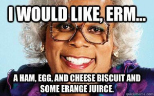 Madea dinner party theme: all the food is labeled like Madea would say ...