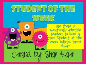CUTE!!! Student of the Week - Monster - Bulletin Board Display
