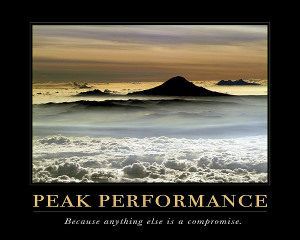 Peak Performance Motivational Quote Print by David Simchock