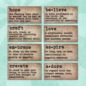 ... DEFINITIONS Digital Collage Sheet 2x1in Domino Tile – no. 0164