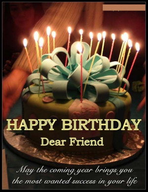 Happy Birthday Quotes for Friends with Cake