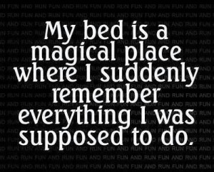 My bed is a magical place where I suddenly remember everything I was ...