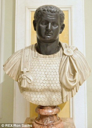 Basalt bust of the Roman Emperor Titus Flavius, who ruled from 79 - 81 ...