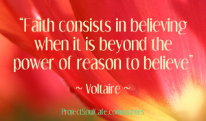 ... believing when it is beyond the power of reason to believe voltaire