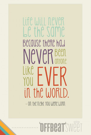 On The Night You Were Born Children's Book Quote